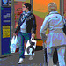 La Dame Skivmasa aux sacs de plastique en baskets / Skivmasa plastic bags Lady in sneakers - Ängelholm /  Sweden- Suède.   23-10-2008 - Postérisation