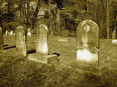 Old Burt cemetery /  Cimetière Old Burt - Près de Essex, NY- USA.  23 avril 2010 - Sepia