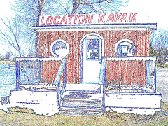 Location kayak / Kayak renting - Hawksbury / Ontario, CANADA.  4 avril 2010 - Contours de couleurs
