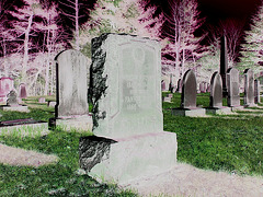 Old Burt cemetery /  Cimetière Old Burt - Près de Essex, NY- USA.  23 avril 2010 - Négatif RVB