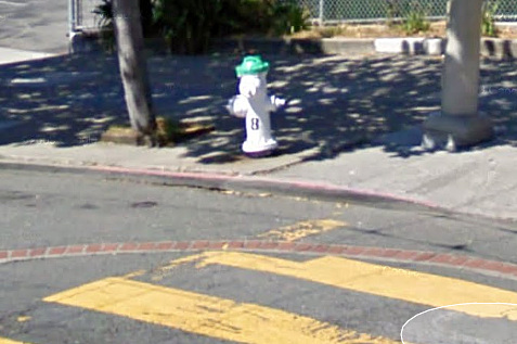 Green-topped Hydrant at 14th & Castro for Fire Department Cistern