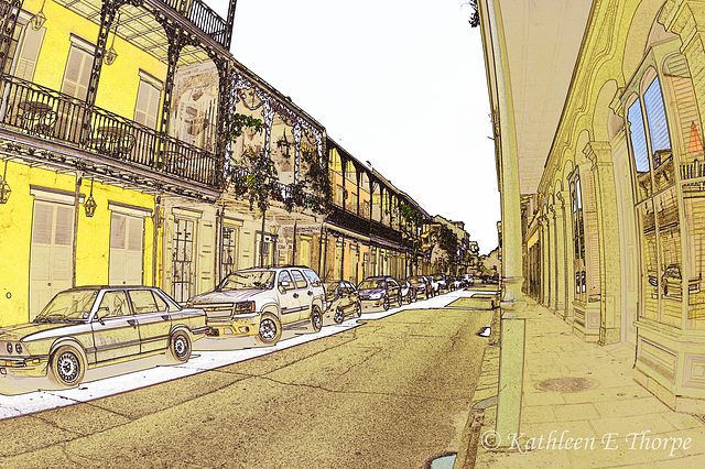 Toulouse in New Orleans Photo Sketch - Not exactly Lautrec