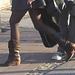 Grande blonde suédoise en bottes de cowgirl sexy et bonnet blanc -Tall blonde woolly hatter in cowgirl boots and sexy legs - Ängelholm / Suède - Sweden.  23 octobre 2008