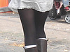 Typique jeune blonde suédoise en mini-jupe et bottes à talons hauts / Typical Swedish blond in high-heeled boots and miniskirt - sexy  - Ängelholm / Suède - Sweden.  23-10-2008