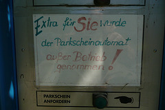 Parkscheinautomat außer Betrieb