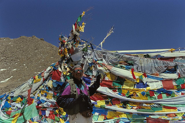 Myself in front of thousand prayer flags