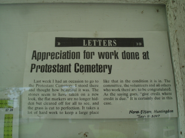 Protestant cemetery  / Cimetière protestant - Huntington Qc. CANADA . 30-08-2010