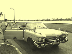 Cadillac taxi / Varadero, CUBA - 3 février 2010 / Vintage version / Photo ancienne