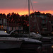 coucher de soleil sur port Grimaud