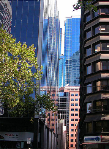 Trough the road in Central Melbourne