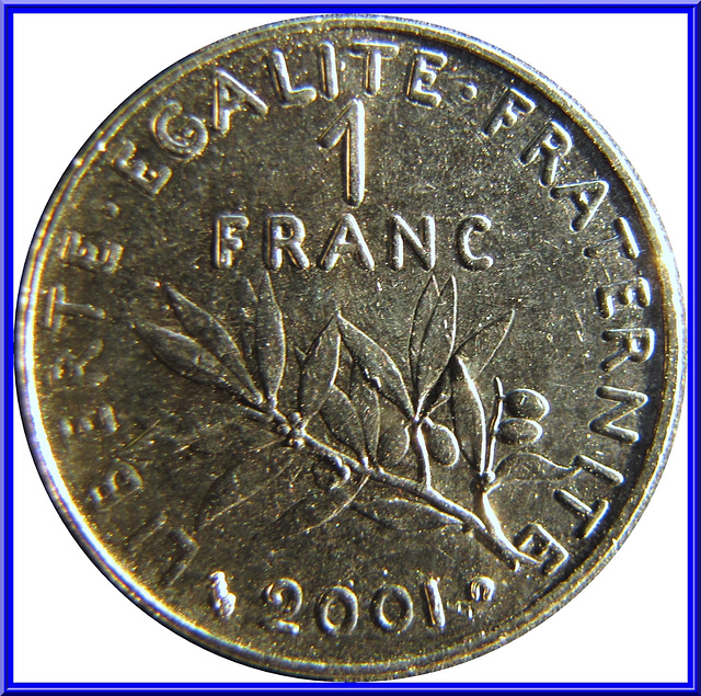 1 Franc Semeuse 2001 Envers