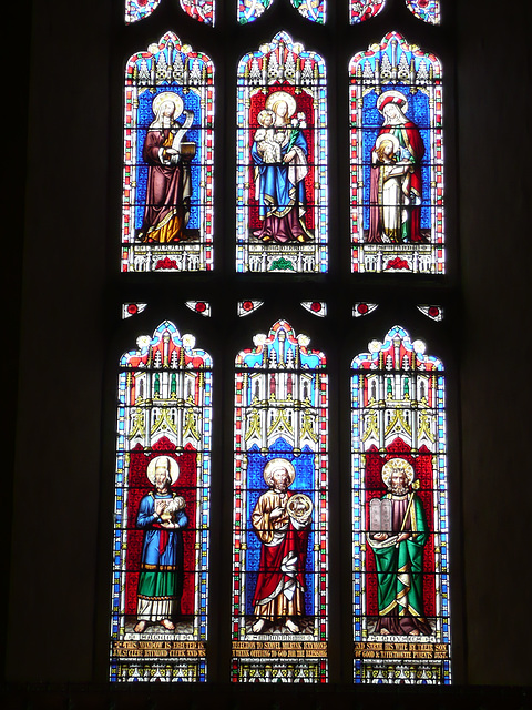 belchamp walter church, essex, , west window, mid c19 wailes glass