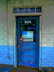 God bless America door / Porte bénite à l'américaine - Farmerville, Louisiana. USA - 7 juillet 2010 - Postérisation