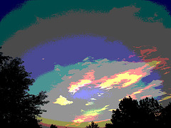 Coucher de soleil / Sunset - Pocomoke, Maryland. USA - 18 juillet 2010-  Postérisation arcencielée / Photofiltered rainbow