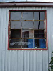 Auto service window / Fenêtre de garage de service pour autos - Farmerville, Louisiane. USA - 7 juillet 2010