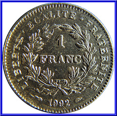 1 Franc République 1992 Envers