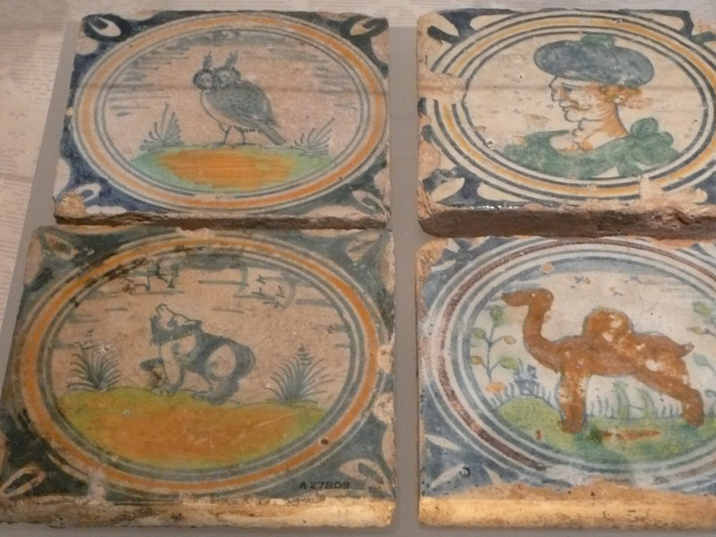 southwark pottery tiles, c17