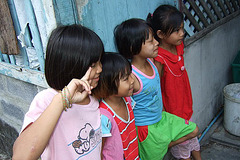 Thai kids in Minburi outside Bangkok