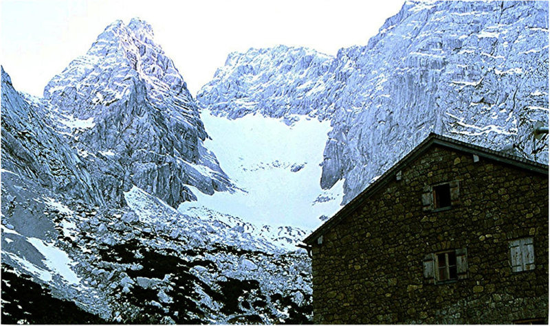 BGL 0108 77w Ramsau, Hochkalter, Blaueishütte, Blaueisgletscher