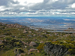 Way up to the Mount Wellington summit