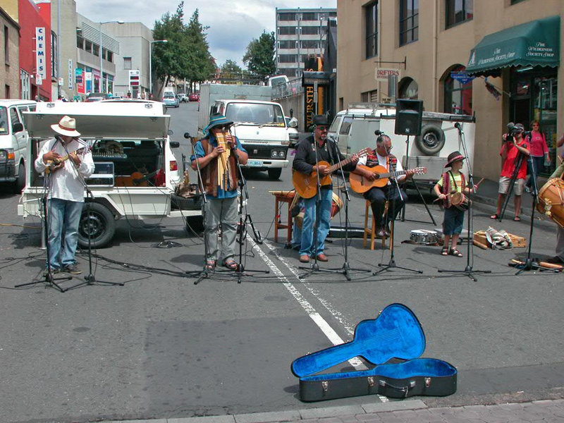 Peruvian musicians at the Salamanca Market