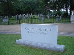 Capt A.J. Hamilton memorial cemetery / Alabama. USA - 10 juillet 2010.