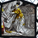 yarnton church, oxon, late c16 glass,  judith with the head of holofernes