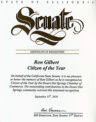 State Senator Bill Emmerson Certificate of Recognition