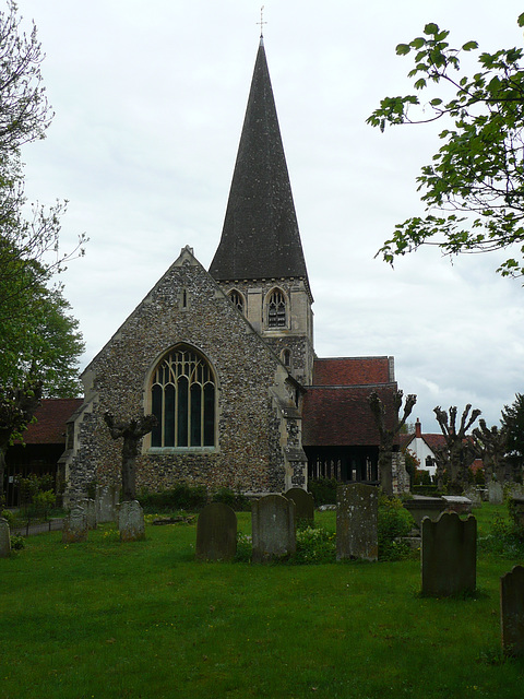 old harlow church from the west