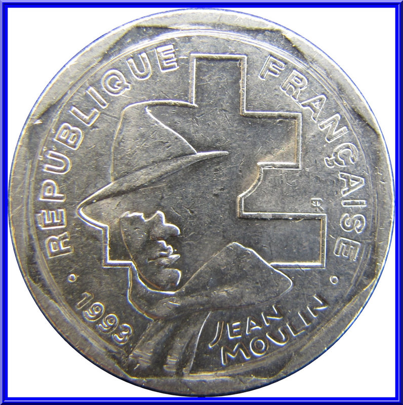 2 Francs Commémorative Jean Moulin 1993 Avers