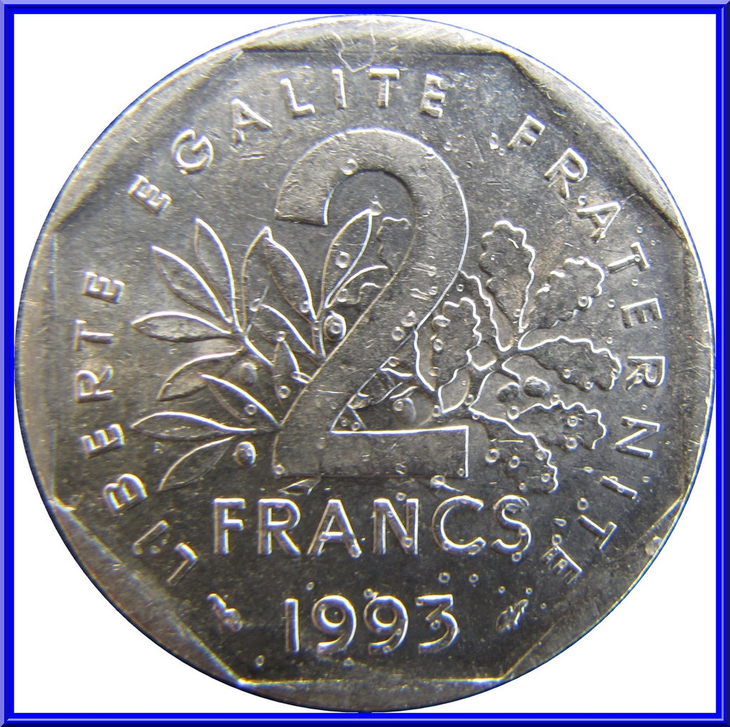 2 Francs Commémorative Jean Moulin 1993 Envers