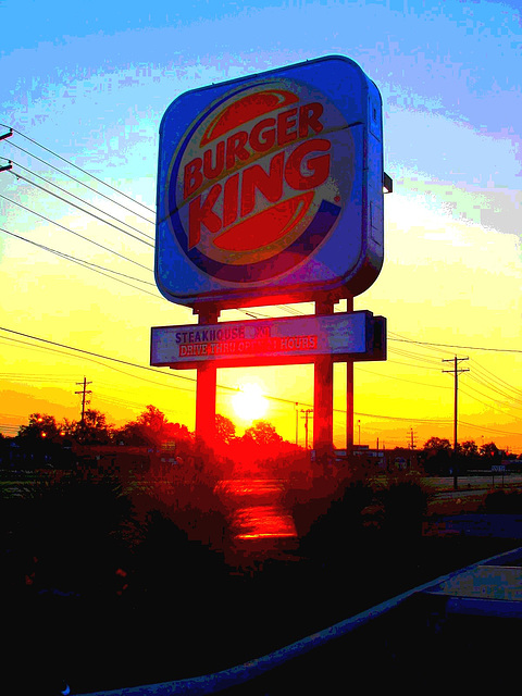 Burger King psychédélique / Psychedelic Burger King - Columbus, Ohio.  USA - 25 juin 2010