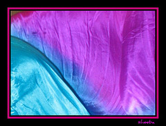 Free-flowing framed silk fans veils...