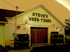 Steve's used tires / Columbus, Ohio. USA - 25 juin 2010 - Sepia posrtérisé
