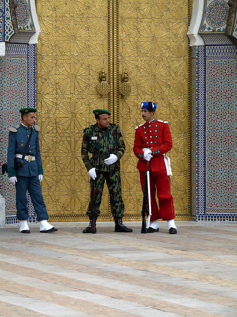 Guarding the Royal Palace in Fez