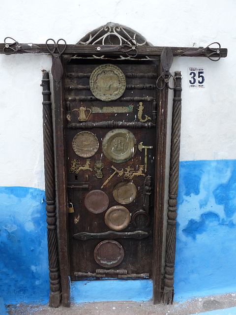 Kasbah of the Oudaias- Door Decorated with Metal Artefacts