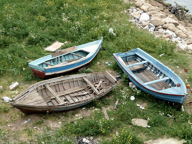 Boats by the Kasbah of the Oudaias