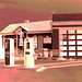 Pocomoke city info.center / Pocomoke, Maryland. USA - 18 juillet 2010 - Sepia négatif postérisé