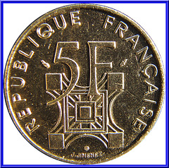 5 Francs Commémorative 1989 Envers