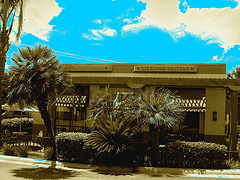 Taco Cabana / Austin,  Texas. USA -  28-06-2010 - Sepia et ciel bleu photofiltré