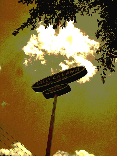 Taco Cabana / Austin,  Texas. USA -  28-06-2010- Sepia postérisé