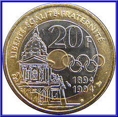 20 Francs Commémorative 1994 Envers