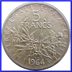 5 Francs Semeuse 1964 Envers