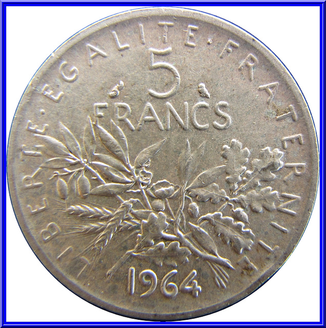 5 Francs Semeuse 1964 Envers