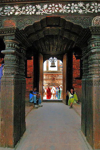 The door into Mani Keshar Chowk in Patan