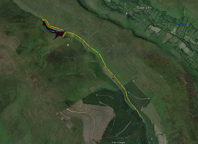 Walk Route (Grwyne Fawr Reservoir)