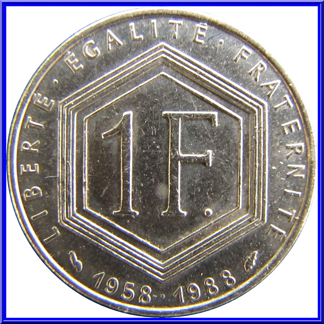 1 Franc Charles de Gaulle 1988 Envers