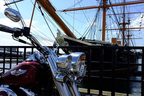 HMS Warrior 1860 Harley X100 2