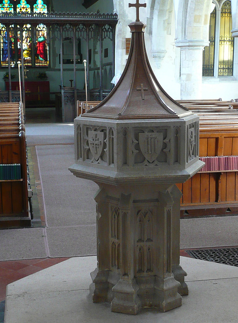 wethersfield church font c19