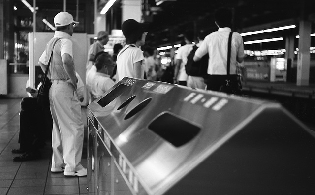 Trash box on a platform